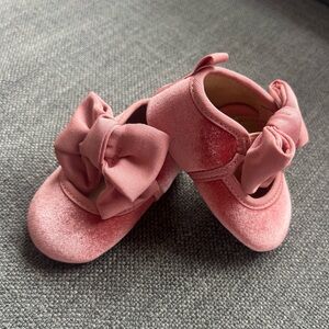 Pink Velvet Baby Shoes